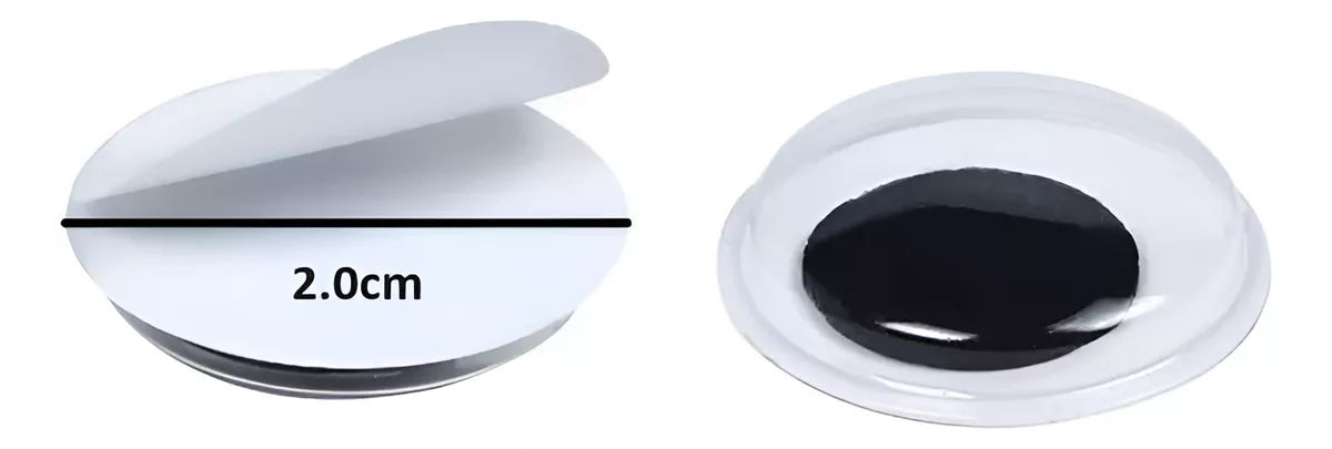 Ojos Moviles Con Autoadhesivo Ojos Para Duendes X100un 2.0cm