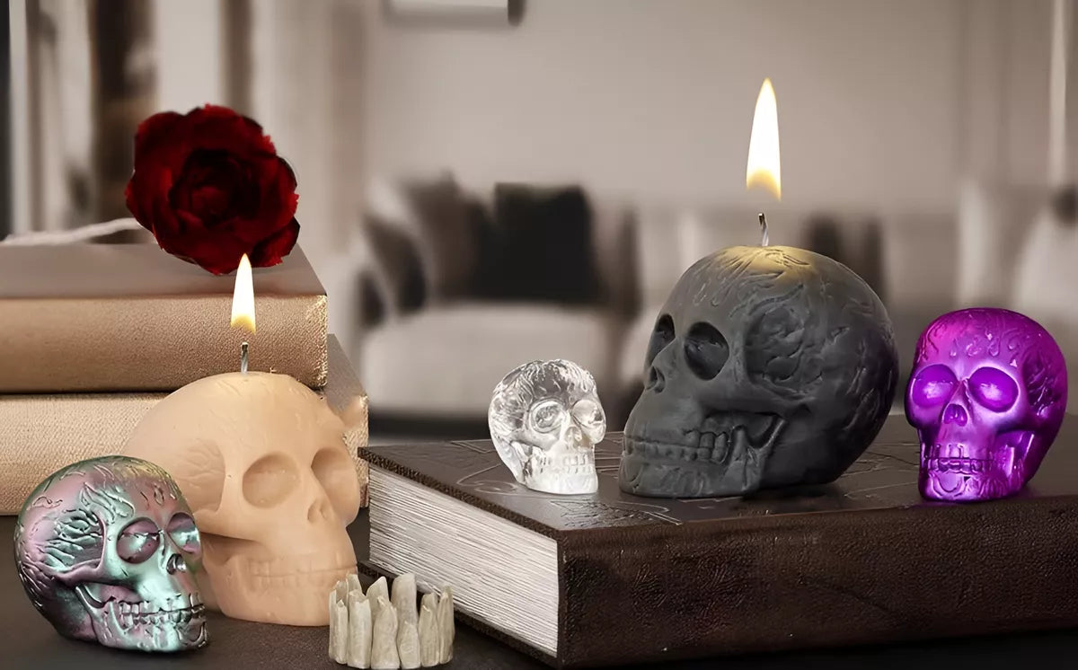 Molde De Calavera Ideal Velas Soja Halloween Decoracion Yeso