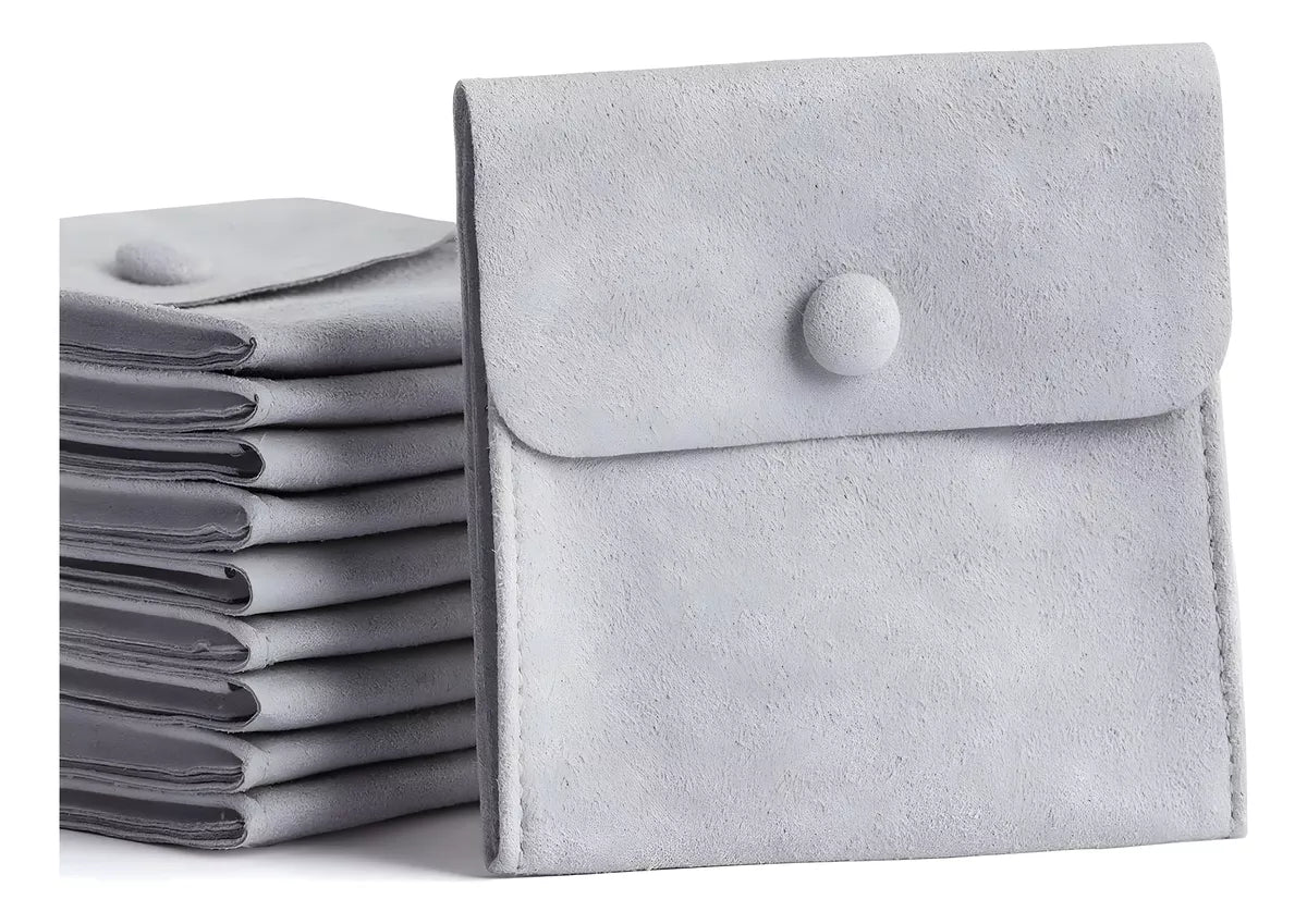 Bolsita Estuche Terciopelo Alhajas Joyeria Souvenir X10un GRIS