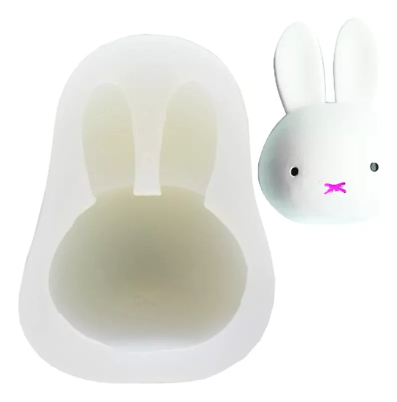 Molde Silicona Conejo 3d Carita Animales Ideal Tortas R-033