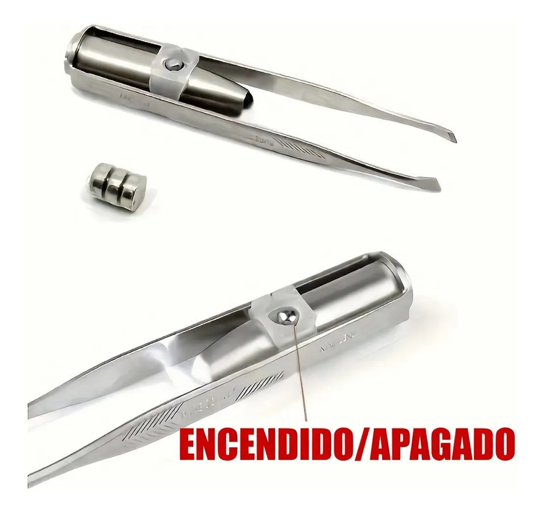 Pinza De Ceja Con Luz Acero Inoxidable Ideal Pestañas Cejas fede adel 08