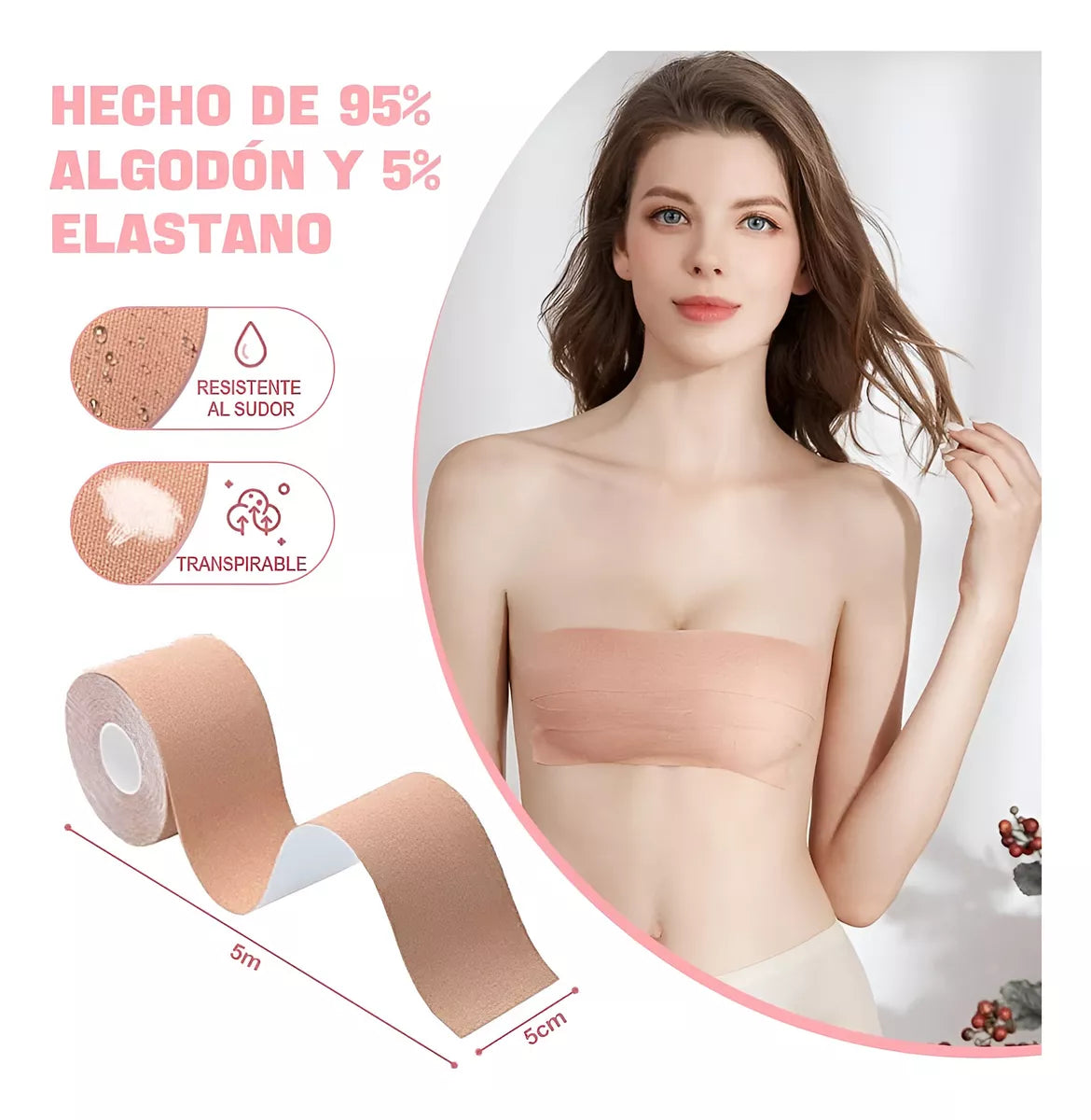 cinta Levanta Y Sujeta Busto 5mt Escote Perfecto