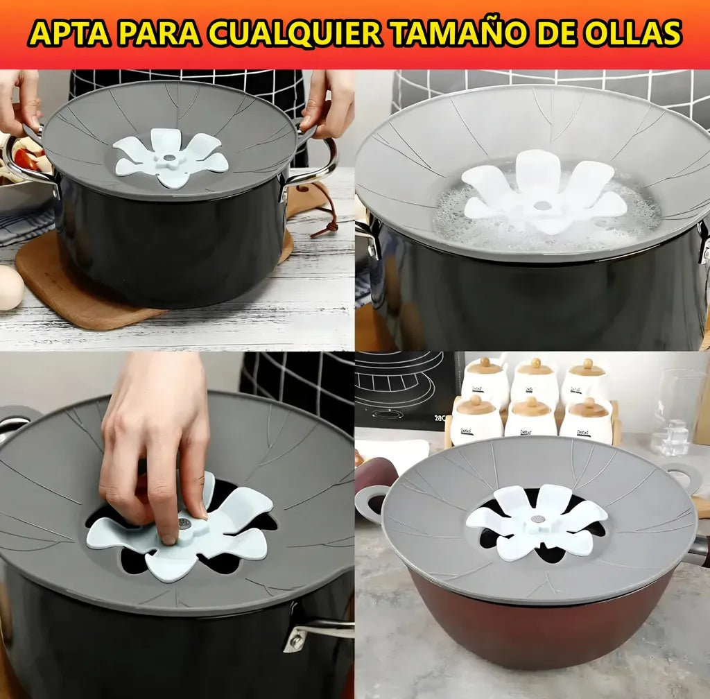 Tapa De Silicona Anti Derrame Multifuncion Ideal Para Cocina