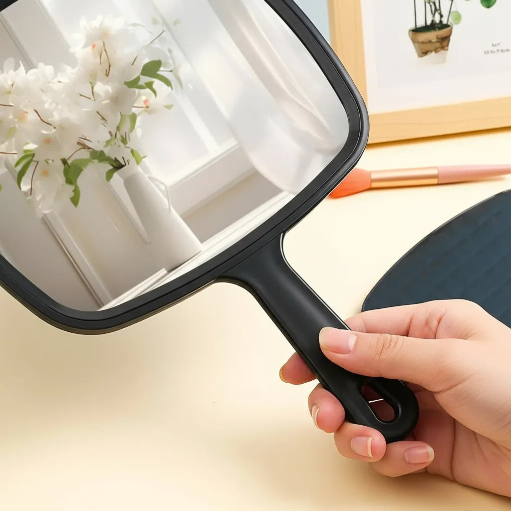 Espejo de mano negro grande ideal tocador maquillaje FEDE ADELANTE 014