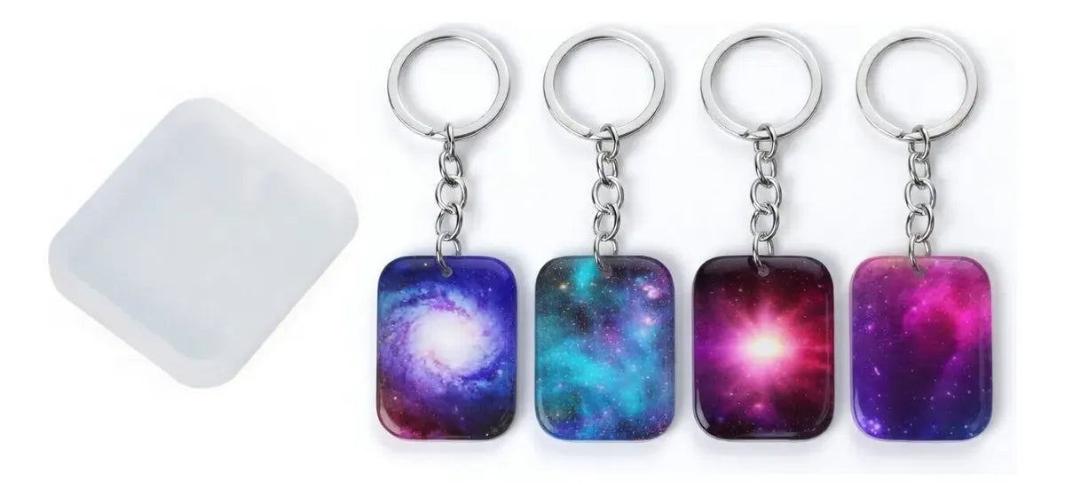 Moldes De Silicona Para Realizar Llaveros En Resina Epoxi 1u cuadrado