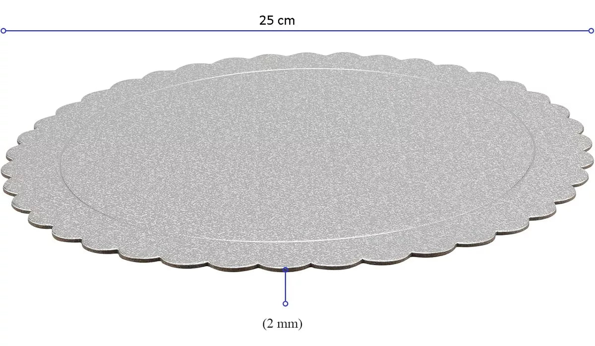 Pack 3 Discos Base Bandeja Para Torta Dulce Decoración 25cm PLATEADA