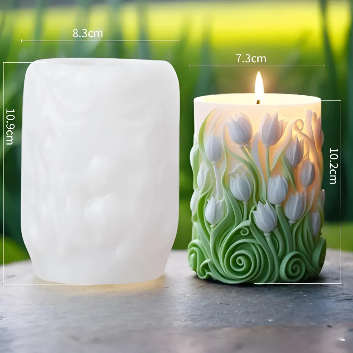 Molde De Silicona Tulipanes Velas Aromaticas O Velas Soja Molde Tulipanes R-002