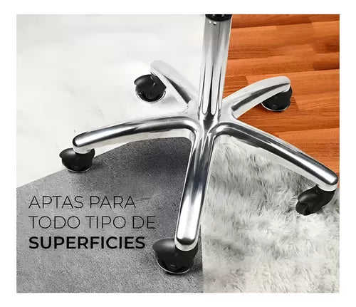 Pack De 5 Ruedas Repuesto Silla Escritorio Giratoria Silicon