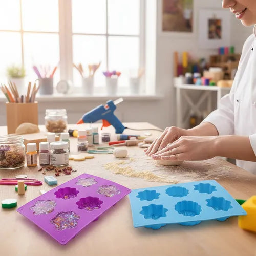 Molde Silicona Flores Varias Ideal Jabones Velas Cera Soja