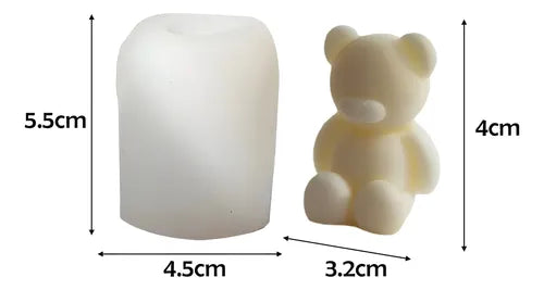 Molde De Silicona Para Manualidades O Vela Artesanales Osito