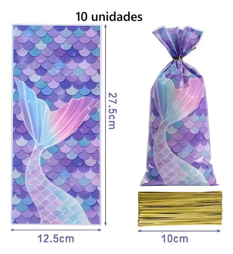 Pack 10 Bolsas Sorpresitas Sirenas Ideal Souvenir Fiestas