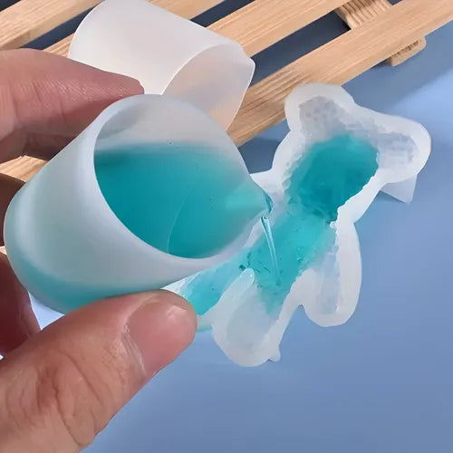 Set X2 Vaso De Silicona Taza Medidora 50ml Para Resina Epoxi