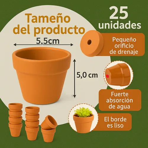 Mini Macetitas Para Suculentas O Velas Aromaticas Pack X25 U