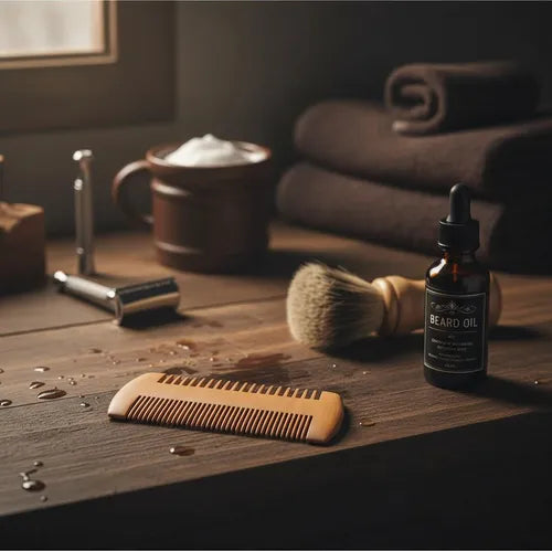 Peine De Madera Para Barba Y Pelo Doble Ideal Para Viajes