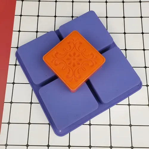 Molde De Silicona Para Jabones Cuadrados Con Diseños Varios