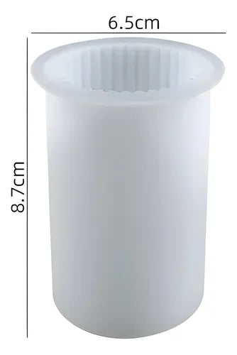 Molde De Silicona Para Vela Velon Cilindrica Acanalada