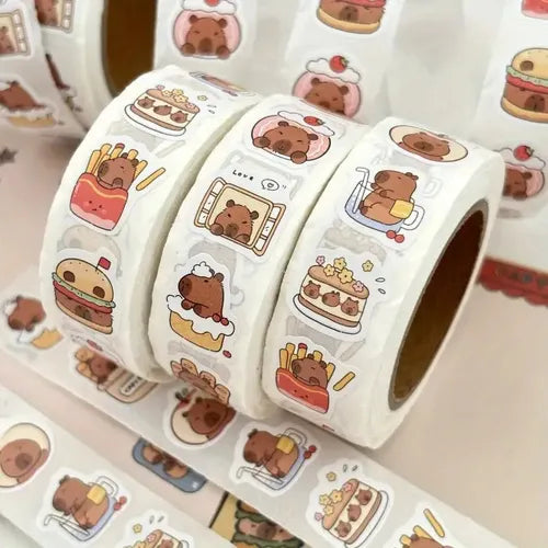 500 pegotines adhesivos tematica capibara o carpinchos souvenir regalos