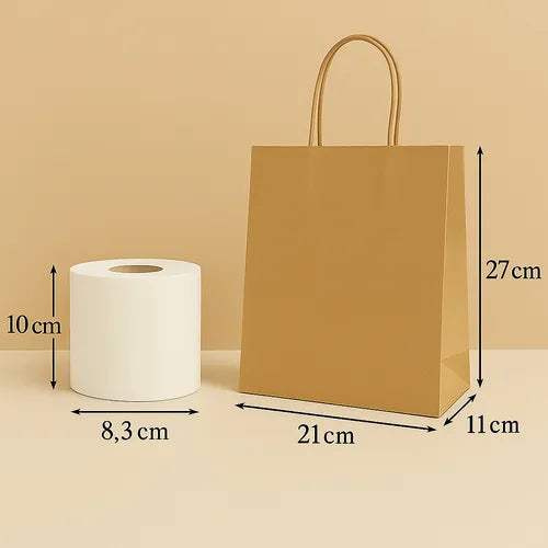 Bolsas De Papel Kraft Con Asa Medianas 21x11x27 25un Envios