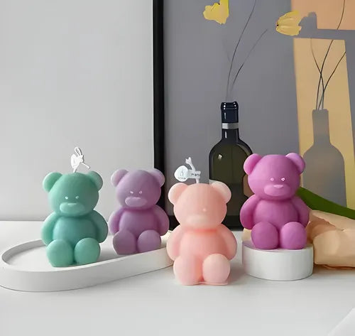 Molde De Silicona Para Manualidades O Vela Artesanales Osito