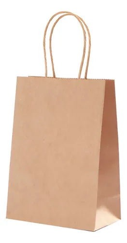 Bolsas De Papel Kraft Con Asa Medianas 21x11x27 25un Envios