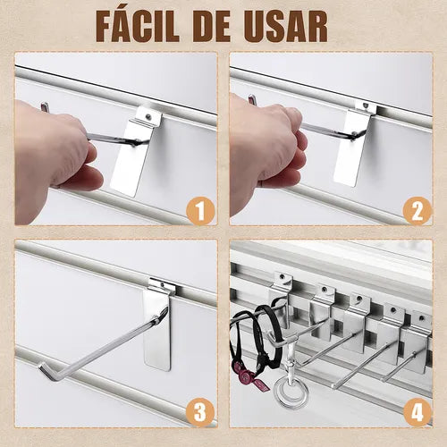 Gancho Exhibidor Para Panel Ranurado 5cm X20 Unidades