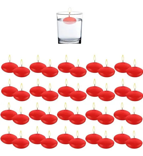 Velas Flotantes Rojas pack x 24 unidades