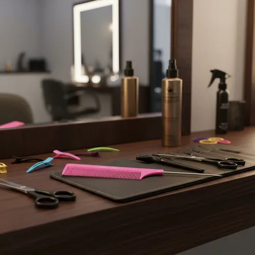 Peine Con Mango De Metal Separador De Cabello Peluqueria