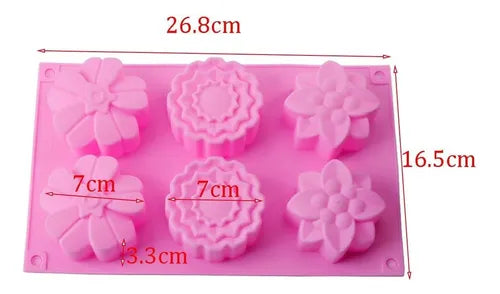 Molde Silicona Flores Varias Ideal Jabones Velas Cera Soja