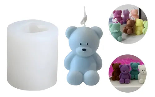 Molde De Silicona Para Manualidades O Vela Artesanales Osito
