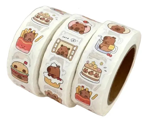 500 pegotines adhesivos tematica capibara o carpinchos souvenir regalos