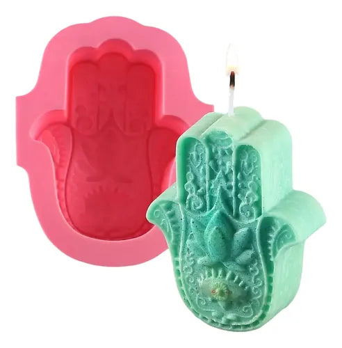 Molde Para Velas Forma Mano De Fatima Ideal Cera De Soja R-006
