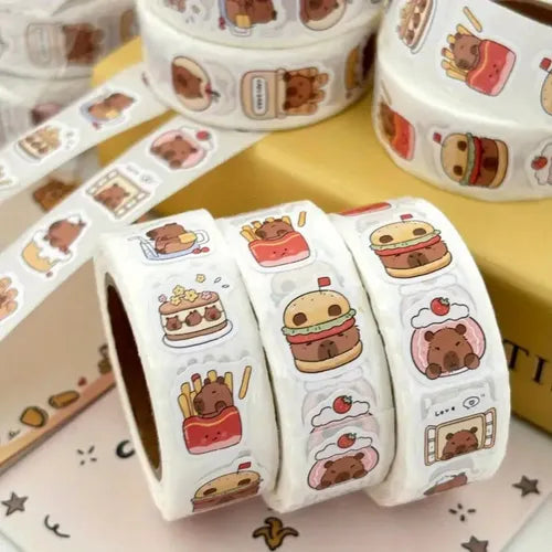 500 pegotines adhesivos tematica capibara o carpinchos souvenir regalos