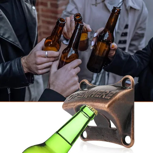 Destapador De Cerveza De Pared Vintage Hierro 10 Unidades