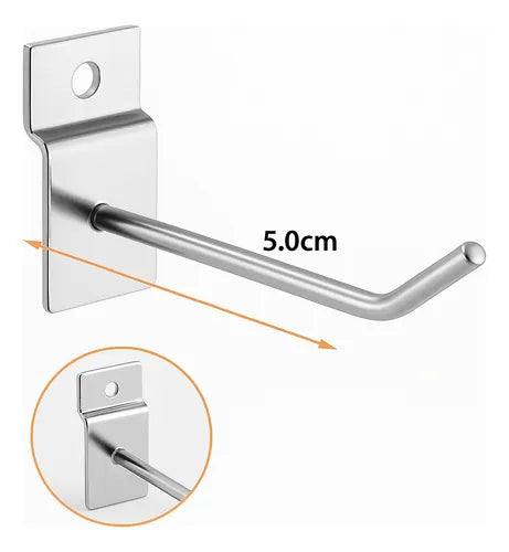 Gancho Exhibidor Para Panel Ranurado 5cm X20 Unidades