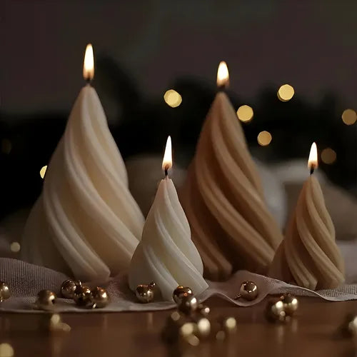 Molde De Silicona Para Velas Árbol De Navidad Torneado