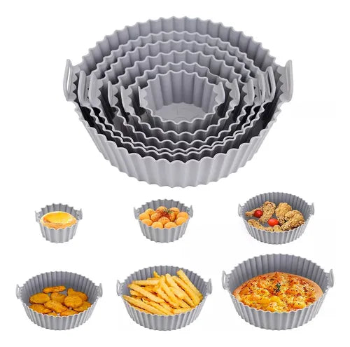 Kit De 6 Moldes Bandeja De Silicona Para Freidora De Aire