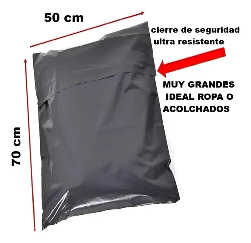 Bolsas Adhesivas Grandes GIGANTES Envios 70x50 Negras Ecommerce 100un