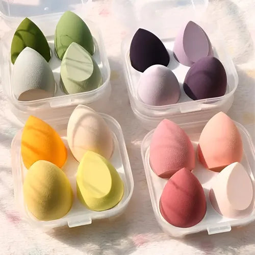 Set X4 Esponjas Para Maquillaje Belleza Profesional Estuche FEDE-015