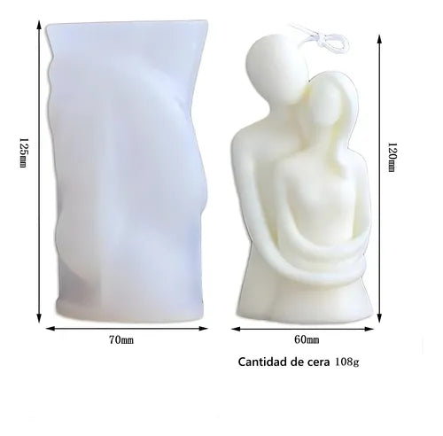 Molde Mujer Hombre Abrazados Pareja Ideal Velas Cera De Soja R-O54