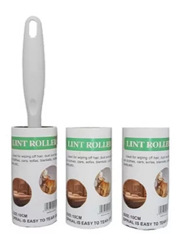 Rodillo Adhesivo Quita Pelos Pelusa Pack X3 40 Hojas