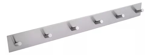 Perchero 6 Ganchos Soporte De Pared Autoadhesivo Acero Inoxidable