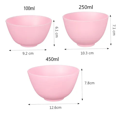 Set X3 Bowl Cuenco De Silicona Mezclador De Cremas Cocina FEDE-010