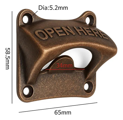 Destapador De Cerveza De Pared Vintage Hierro 10 Unidades