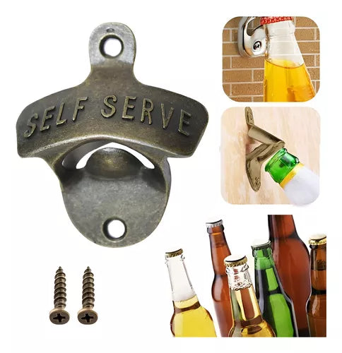 Destapador De Cerveza De Pared Vintage Hierro 10 Unidades