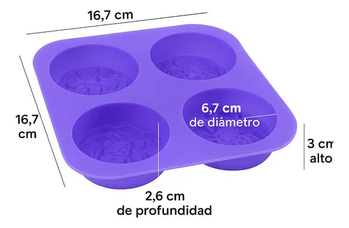 Molde Silicona 4 Flor Jabones Artesanales Velas Cera De Soja