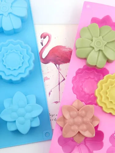 Molde Silicona Flores Varias Ideal Jabones Velas Cera Soja