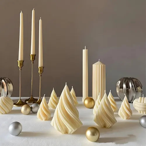 Molde De Silicona Para Velas Árbol De Navidad Torneado
