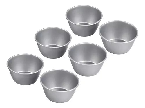 Set X6 Molde Para Flan Individual Postre De Acero Inoxidable