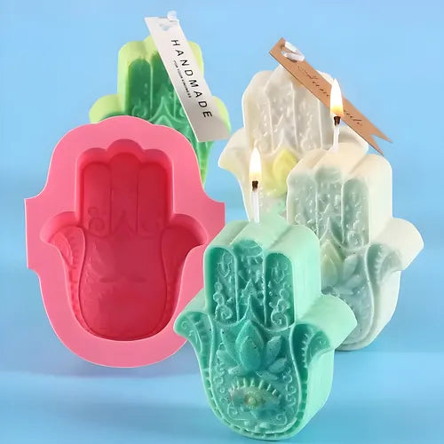 Molde Para Velas Forma Mano De Fatima Ideal Cera De Soja R-006