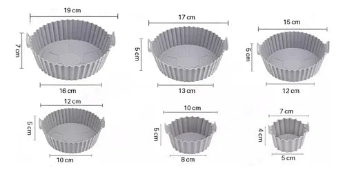 Kit De 6 Moldes Bandeja De Silicona Para Freidora De Aire